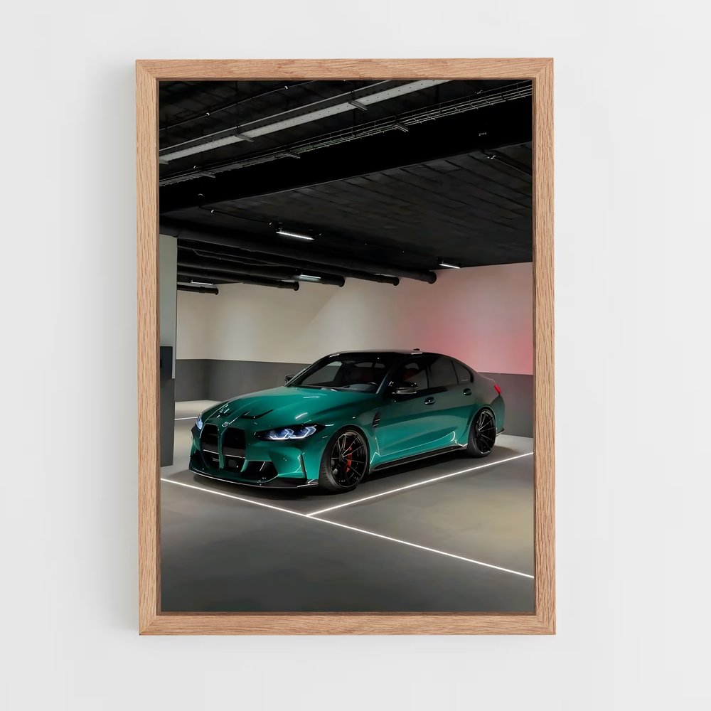 Poster automobile verte – affiche BMW (vue 4)
